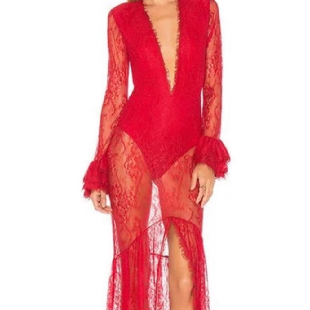 Revolve Red Lace Dress